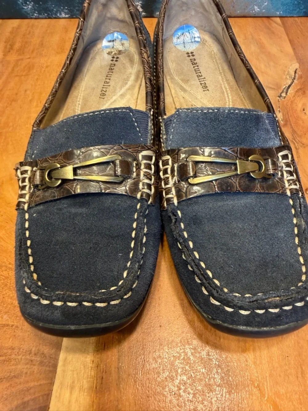 Classic Old Money Naturalizer Navy Suede Loafers Gold Bit‎ 7.5 (GUC)